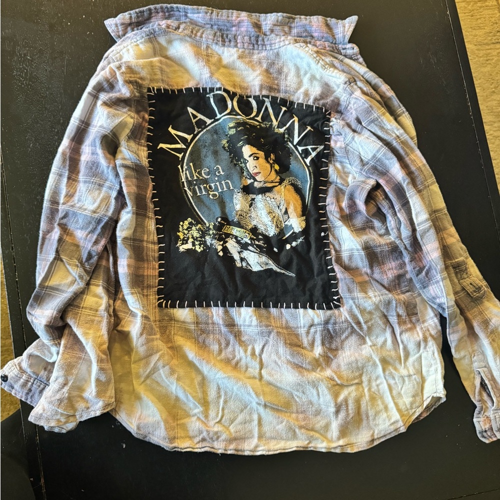 Angel Wings Soft Plaid Shirt with Madonna like a virgin
